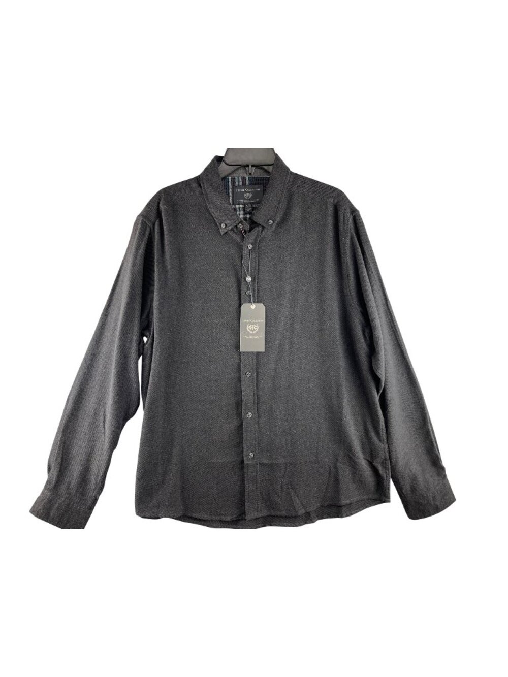 Report Collection Mens  XL Soft Touch Flannel Button-Up Shirt Gray